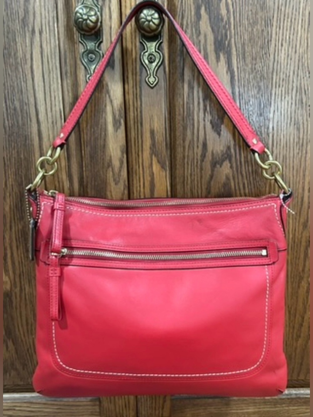 Coach Poppy Perri Hippie 2012 Hobo Red Leather Shoulder Bag. EUC. Some callouts.
